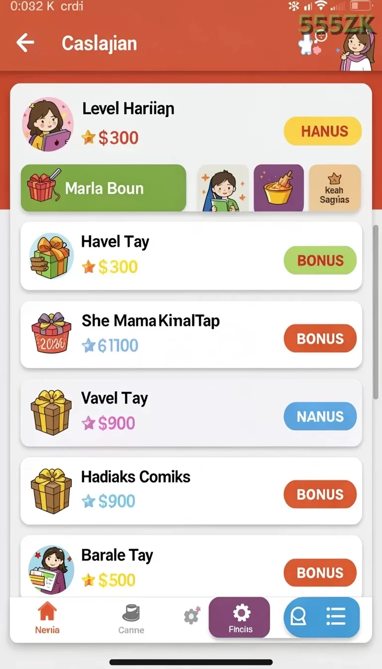 Cuplikan layar G9VIP — menu navigasi